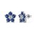 Brinco flor azul em prata legítima 925 Eternal Joias - Imagem 1