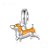 Berloque pendente cachorro welsh corgi prata legítima 925 - Imagem 1