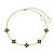 Pulseira trevinhos verdes banho ouro 18k prata legítima 925 - Imagem 1