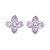 Brinco Pequeno Flor Lilás Prata Legítima 925 Eternal Joias - Imagem 1
