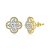 Brinco trevo brilhante banho ouro 18k em prata 925 - Imagem 1