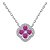Colar trevinho rosa em prata legítima 925 Eternal Joias - Imagem 1