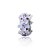 Berloque stopper silicone floral lilás em prata legítima 925 - Imagem 1