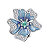 Berloque Flor Azul Stopper com Silicone Prata Legitima 925 - Imagem 1