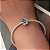 Berloque Flor Azul Stopper com Silicone Prata Legitima 925 - Imagem 4