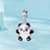 Berloque pendente panda em prata legítima 925 - Imagem 3