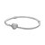Bracelete Para Berloques Coração Cravejado Banho De Prata - Imagem 1