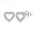 Brinco coração vazado moissanite 1mm 0.005ct em prata 925 - Imagem 1