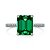 Anel Solitario Verde Esmeralda Prata 925 Legítima Eternal - Imagem 2