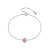 Pulseira Mini Coração Rosa Em Prata 925 legitima - Imagem 1