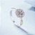 Anel flor pavê rosa moissanite luxo 6.5mm 1.0ct prata 925 - Imagem 3