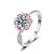 Anel flor pavê rosa moissanite luxo 6.5mm 1.0ct prata 925 - Imagem 1