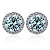 Brinco cravejado moissanite Azul 6.5mm 1.0ct prata 925 - Imagem 1