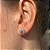 Brinco cravejado moissanite rosa 6.5mm 1.0ct prata 925 - Imagem 2