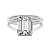 Anel Solitario Emerald cut Prata Legítima 925 Eternal Joias - Imagem 1