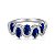 Anel Ondulado Cravejado azul safira prata 925 Eternal Joias - Imagem 1