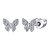 Brinco borboleta tarraxa baby Moissanite 0.012ct Prata 925 - Imagem 1