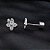 Brinco flor tarraxa baby Moissanite 0.015ct Prata 925 - Imagem 4