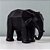 Elefante Poliresina Preto Geométrico 19x10x16cm - Imagem 1