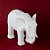 Elefante Poliresina Branco Geométrico 19x10x16cm - Imagem 1