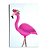 Placa Decorativa MDF 20x30 Flamingo Rosa Coroa de Flores Fundo Branco - Imagem 1