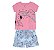 Pijama Infantil Menina Brilha no Escuro Camiseta e Shorts - Imagem 1