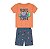 Pijama Brilha No Escuro Infantil Menino Camiseta e Shorts Dinossauro na Cabana - Imagem 2