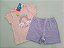 Pijama Infantil de Calor Brilha no Escuro Camiseta e Shorts Menina - Imagem 2