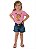 Blusa Infantil Garfield meia malha flamê (rosa) - Imagem 1