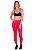 Legging Suplex Cirrê Cintura Média Vermelho Feminino Academia - Imagem 2