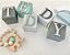 Kit 7 Cubos Enfeite Dado Nome Mdf Bebe Quarto Bancada Cubo Verde E Cinza - Imagem 3