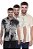 Kit 03 Camisas Floral Masculina Manga Curta - Imagem 1