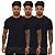 Kit 03 Camisetas Masculina Algodão Egípcio Manga Curta Slim - Imagem 1