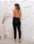 Calça Jogger Feminina Sarja Preta com Cordão Ajustável - Imagem 3
