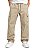 Calça Cargo Reta Masculina Bege Larga Skate Bolso Lateral Unissex - Imagem 1