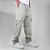 Calça Cargo Reta Masculina Bege Clara Larga Skate Bolso Lateral Unissex - Imagem 2