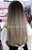 Peruca Ombre Hair Fibra Orgânica Castanho com Loiro Natural Liso com Franja - Imagem 2