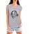 T-shirt Feminina Albert Einstein Língua Cinza Branca - Imagem 1