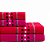 Jogo de Toalhas Banhão e Rosto - 4 Peças - Xadrez  - Vermelho e Pink - Imagem 2