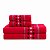 Jogo de Toalhas Banhão e Rosto - 4 Peças - Xadrez  - Vermelho - Imagem 1