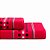 Jogo de Toalhas Banhão e Rosto - 2 Peças - Xadrez  - Vermelho - Imagem 2