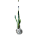 Kokedama Espada Santa Rita/Santa Bárbara com Suporte Olho Grego Proteção Boas Energias - Imagem 1