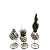 KIT 3 KOKEDAMAS: CACTO CASTELO, CACTO RABO DE MACACO E SUCULENTA RABO DE TATU COM SUPORTE - Imagem 10