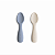 Kit com Duas Colheres para Introdução Alimentar de Silicone Azul Marinho e Areia - Mushie - Imagem 1