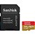 Memoria Micro SD SanDisk Extreme 170-80 MB/s U3 64GB com Adaptador (SDSQXAH-064G-GN6AA) - Imagem 1