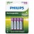 Pilhas Recarregáveis Philips AAA x 4 R03B4RTU10/97 - 1000 mAh - Imagem 1