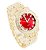Relógio Masculino Charles Raymond L0504B - Cuban (Roman Gold Blood Red) - Imagem 4