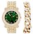 Relógio Masculino Charles Raymond L0504B (L0504RNB Cuban Gold Money Green) - Imagem 1