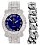 Relógio Masculino Charles Raymond L0504B (L0504RNB Cuban Slv Royal Blue) - Imagem 1
