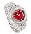 Relógio Masculino Charles Raymond L0504B - Cuban (Roman Silver Blood Red) - Imagem 4